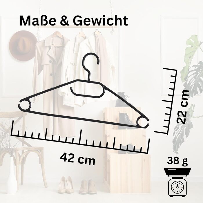 50 вешалок для одягу з поворотними гачками на 360 градусів, з переробленого пластику, чорного кольору, нековзні, економія місця, Made in EU. Блок для купівлі 50 шт. чорного кольору & Блок Hlkauf-block (50 шт. срібного кольору & Hlkauf-block)