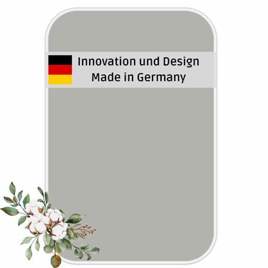 Чохол для прасувальної дошки 120x40 см - бавовна 100%, підходить для прасування з парою, екстра товста підкладка + фіксатор та натягувач (світло-сірий, однотонний, прасувальна поверхня)