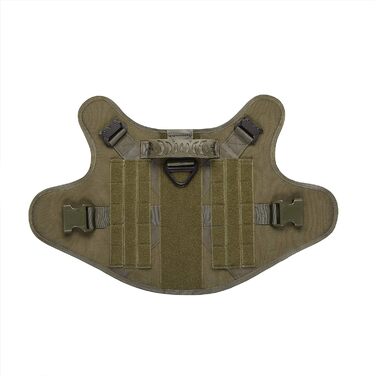 FEIMA Tactical Dog Harness with Handle Military Mesh Working Tactical Dog Vest Chest Harness for Large Dogs No Pull Adjustable Vest for Walks Training (Army Green, S) Army Green S