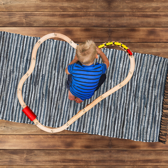 Relaxdays Leather & Cotton Patchwork Rug
