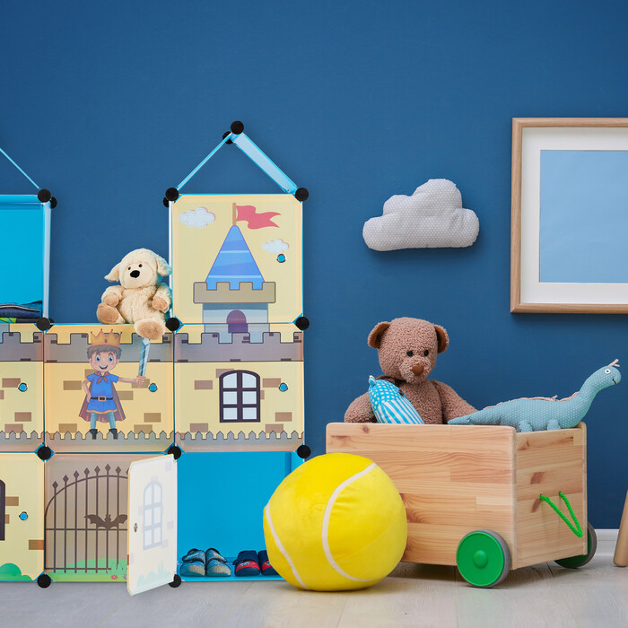 Relaxdays Knight's Castle-themed Storage Shelf for Children's Room
