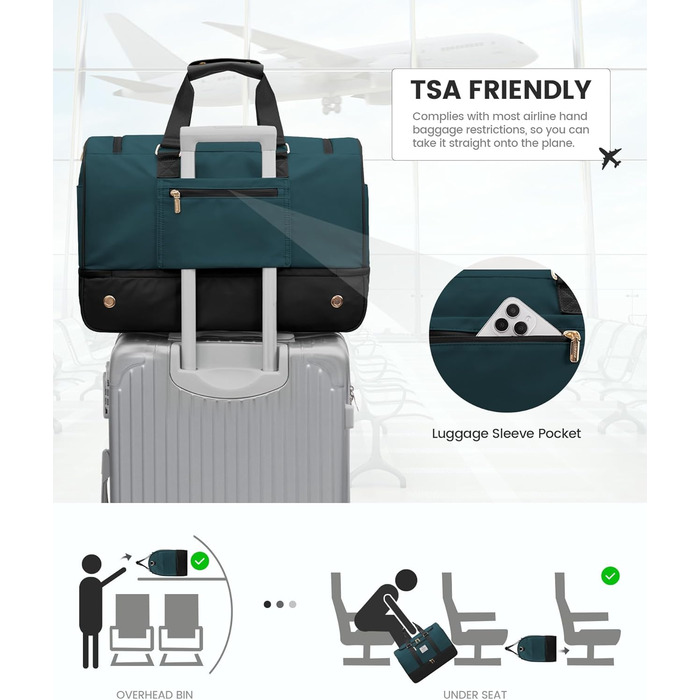 LOVEVOOK Спортивна сумка-рюкзак 37L, чорно-блакитна, для подорожей та відпочинку, з відділенням для взуття та мокрих речей, водонепроникна