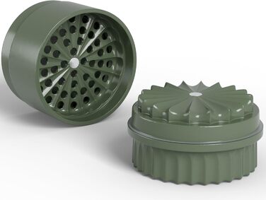 Toothless Herb Grinder Ø 63 mm | Nano-ceramic coated for effortless grinding | 5-piece with built-in storage container in the lid (Green)