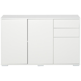 HOMCOM Sideboard White - Chest of Drawers with 2 Drawers & 3 Doors, Multi-Purpose Cabinet, File Cabinet, 117x36x74cm | Aosom