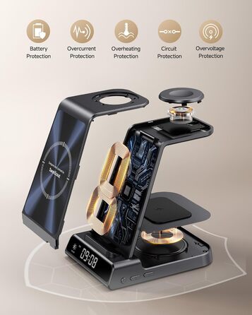 Бездротова зарядна станція 3-в-1 для Apple iPhone 16/15/14/13/12 Pro/Plus, Apple Watch Ultra 2/9/8/7/6/5, AirPods Pro/4/3/2 Tech-Grau