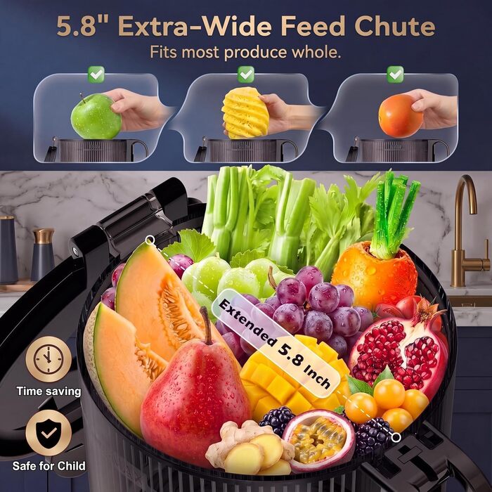 Шнекова соковижималка GarveeHome Entsafter Slow Juicer 250W для холодного віджиму