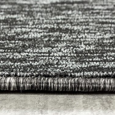 Килимок для вітальні HomebyHome 120x170 см, антрацит, однотонний, з ефектом меланжу, для спальні, короткий ворс, м'який, легкий у догляді, можна прати, для кухні, їдальні