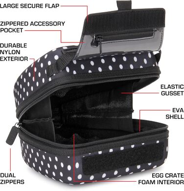 Чохол для DSLR камери USA Gear з жорсткою оболонкою, захистом Eva, швидким доступом, м'яким інтер'єром та гумовим грифом (колір коричневий, веганський) (чорний)