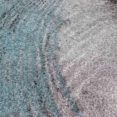 Килим Kurzflor з коротким ворсом для вітальні, спальні та дитячої кімнати. Сучасний дизайнерський килим TC-Fashion 6114 в клітинку сірого кольору (Circle Blau, 160x220 см)