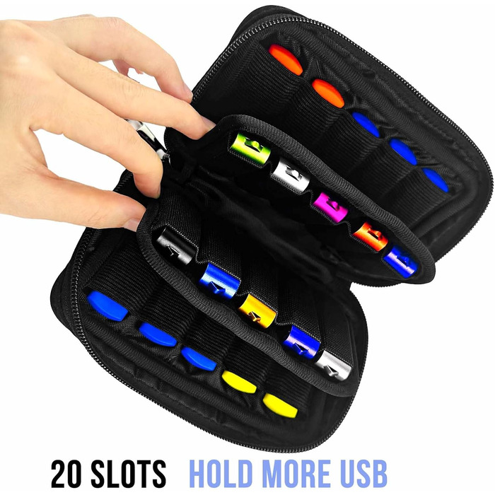 Органайзер для USB-накопичувачів JBOS: кейс на 20 відсіків для USB-флешок, USB-стиків та інших аксесуарів