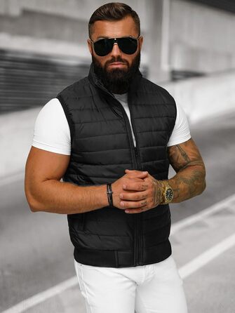 Чоловіча степкова жилетка OZONEE з капюшоном, без рукавів, спортивна, для перехідного сезону, чорна