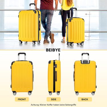Чемодан Beibye з жорстким корпусом, ручна поклажа (55 см), 14 кольорів