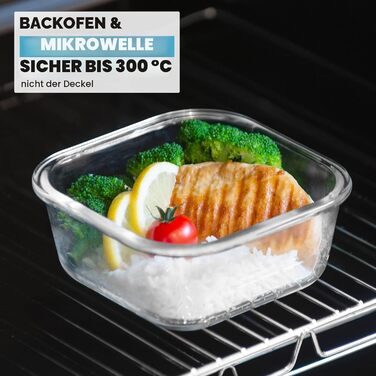 Контейнери для харчування Igluu, скляні, 3 шт. (400/650/950 мл) - BPA-free, мікрохвильова піч, духовка, морозилка, посудомийна машина, герметичні, жаростійке боросилікатне скло