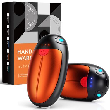 Електричні грілки для рук, набір 2 шт., USB, 20 годин тепла, 3 температурні режими, для спорту та хвороб Рейно, помаранчеві