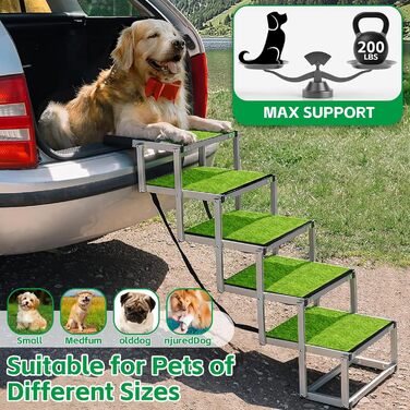 Східці для собак Hunderampe: легкі, складані, з антиковзким покриттям, для великих собак (до 70 кг), підходять для SUV, Jeep та вантажівок