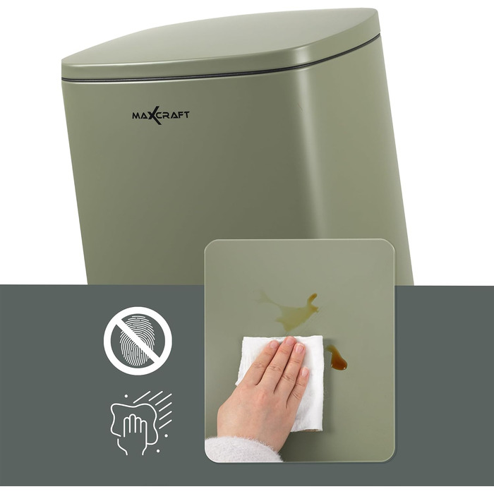 Сталевий відро для сміття з педальним механізмом, 50 літрів, з внутрішнім відром з пластику, м'яке закриття, зелений колір, для кухні, ванної кімнати або офісу