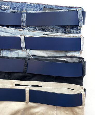 Жіночий шкіряний ремінь Almela з срібною пряжкою 40 мм (синій, 100 см)