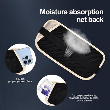 RFID-захисний поясний гаманець для чоловіків та жінок, слинг-сумка для подорожей та бігу, ширина пояса 3.7 см, захист від RFID