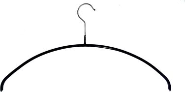 Hagspiel 20-Piece Metal Clothes Hangers, Non-Slip Coated, Black for Men, Length 46 cm