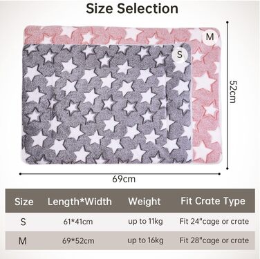 М'який лежак для собак та котів MICOOYO - 2 шт. (69x52 см) сірий - Флісова підстилка для тварин, легко миється