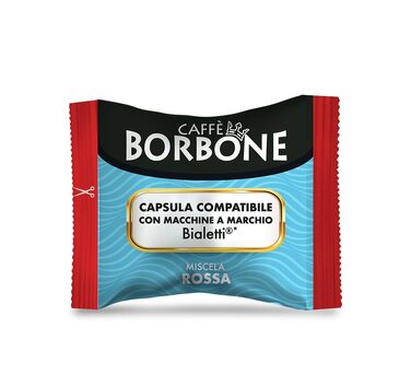 Кава в капсулах Caffè Borbone Rossa (Червона суміш), сумісні з кавомашинами Bialetti, 100 шт