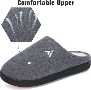 Тапочки жіночі зимові Mishansha Herren з піною пам'яті, антиковзкі, розмір 36-49 (темно-сірий, 37 EU)