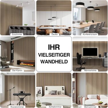 Акустичні панелі дерев'яні Holz 120x60 см (набір 4 шт, 2.88 м²) 3D для стін: студії, вітальні, офісу - дуб олієний