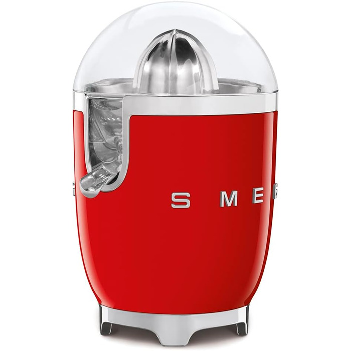Електрична соковижималка для цитрусових Smeg CJF01PGEU, ручний прес, універсальний конус, 70 Вт, червона