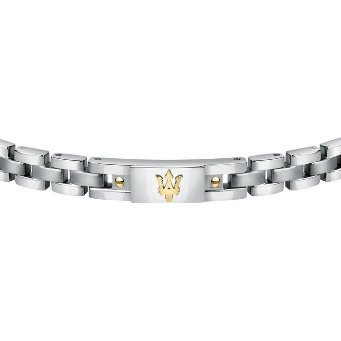 Браслет чоловічий Maserati JEWELS з нержавіючої сталі з позолотою, сірий - JM420ATH05