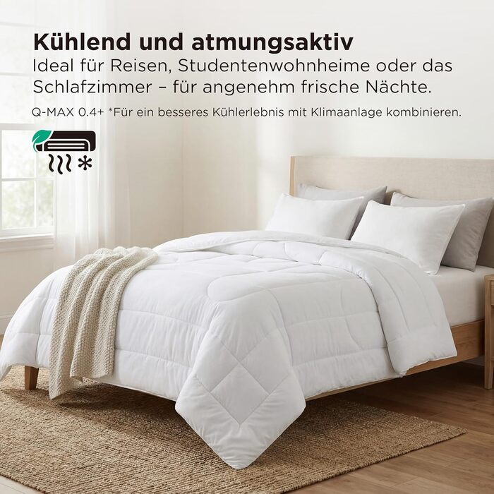 BEDSURE Ковдра всесезонна 135x200 см, 300 GSM, 200x200 см, сіра/світло-сіра, для алергіків