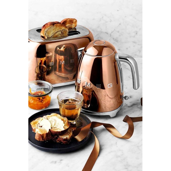 Електричний чайник Smeg KLF03PKEU 1.7L, рожеве золото, з фільтром від накипу