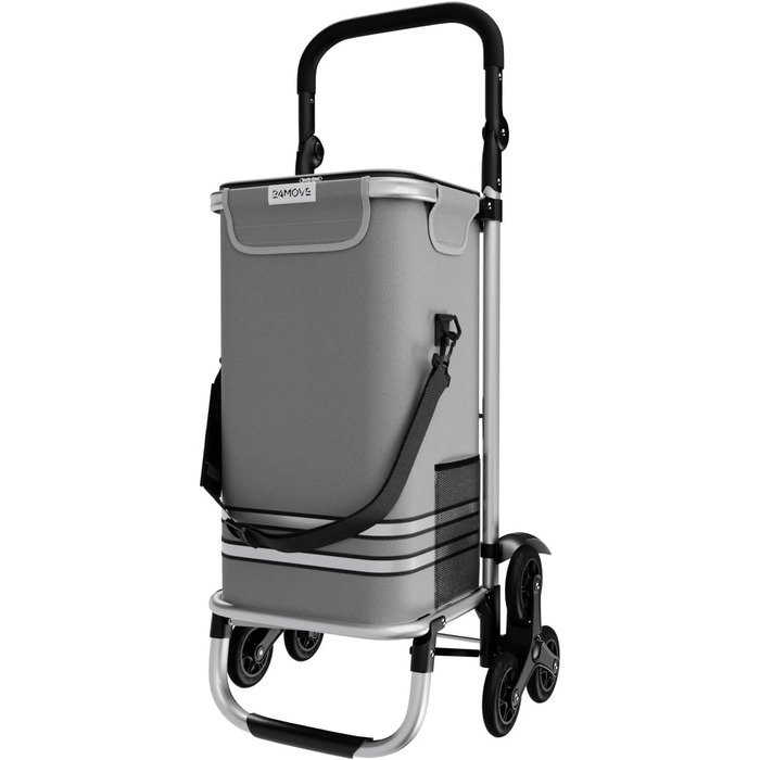 Тролей для покупок Vehlo 24MOVE®: 55л, з холодильником, 3-в-1 (сумка, візок, тачка), до 30кг, сірий