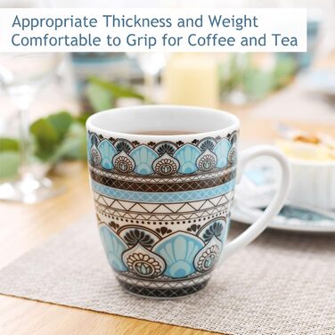 Набір посуду VEWEET на 4 особи, 16 предметів: порцеляновий сервіз з тарілками, мисками та чашками, сумісний з мийкою та мікрохвильовкою, серія Audrie