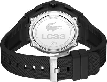 Чоловічий годинник Lacoste LC33 аналогово-цифровий кварцовий з силіконовим браслетом - унісекс, чорний