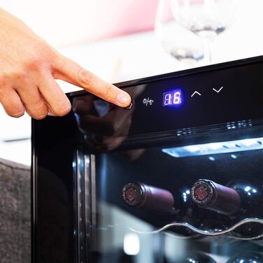 Cecotec GrandSommelier 15000 Black Wine Cooler with Compressor - 15 Bottle Capacity
