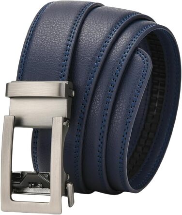 Чоловічий шкіряний ремінь CMZYBBD з автоматичною пряжкою - стильний, повсякденний та офіційний для костюмів, джинсів, штанів. Розмір 125 см, колір блакитний