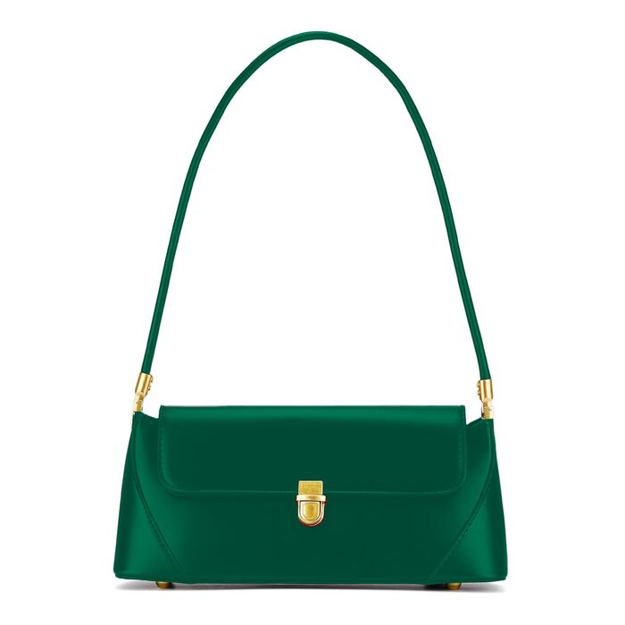 Жіноча сумка-клатч вінтажний стиль, екошкіра, зелений колір. Ретро сумочка з застібкою-пряжкою