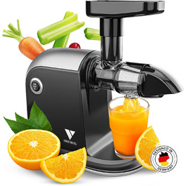 Vandenberg Slow Juicer - повільний відцентровий соковичавник для овочів та фруктів, 150W, з функцією реверсу, BPA Free
