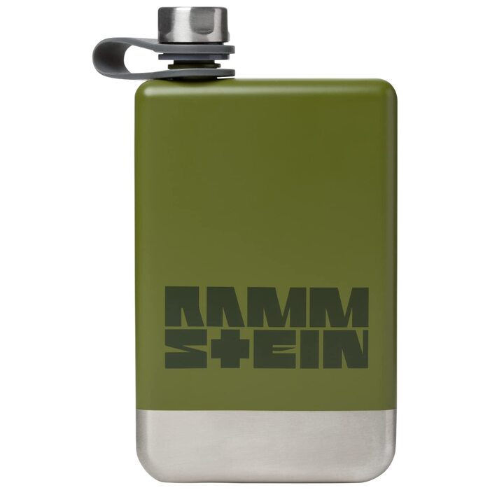Фляга Rammstein 'Benzin' оливкова, офіційний мерч гурту, нержавіюча сталь