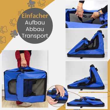 Складана переносна переносна сумка-переноска для собак та котів Petigi (XL, 82x57x58 см, блакитна)