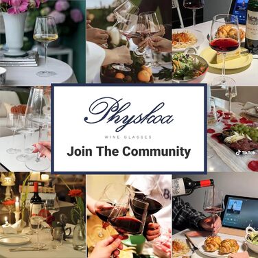 Набір келихів для червоного вина Physkoa Kristall-Rotweingläser 4 шт. - 600 мл, сучасний дизайн, келихи з високою ніжкою, квадратна форма, ручна виготовлення, для насиченого вина