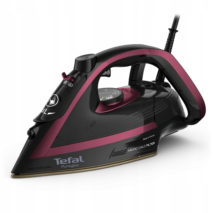 Парова праска Tefal Puregliss FV8065 3000 Вт, 280 г/хв, керамічна підошва, система anti-drip