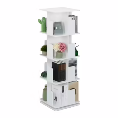 Relaxdays White Rotating Bookshelf