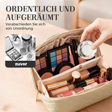 Водонепроникна степкова косметичка для подорожей, чорна, з подвійним замком, з PU-шкіри