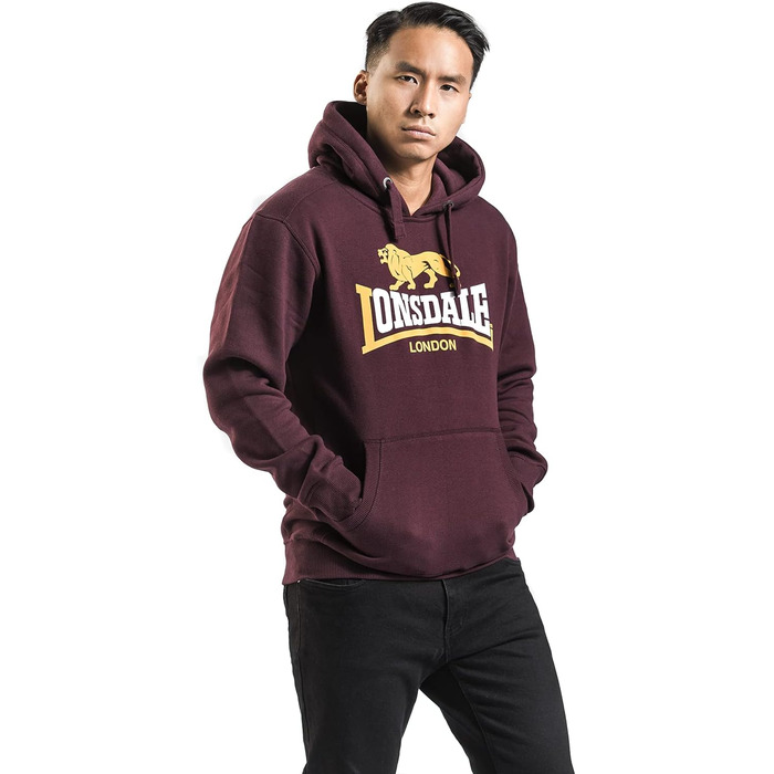 Світшот Lonsdale London Thurning для чоловіків Бордовий, Базовий, Casual, Streetwear