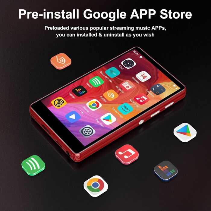 MP3 плеєр SWOFY 80GB з Bluetooth та WiFi, 4.0