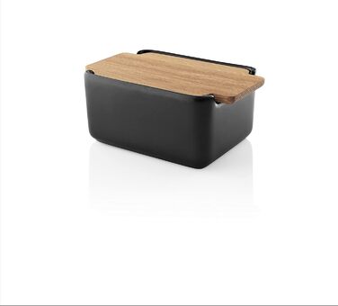 EVA SOLO | Nordic Kitchen Butterdose | Black with Oak Lid | For standard butter packages | Stylish and modern design | Danish design and functionality