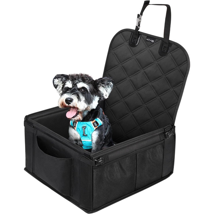 Автокрісло для собак KYG - стабільне, водовідштовхувальне, неслизьке та стійке до подряпин, для маленьких собак, для переднього та заднього сидіння (Чорний) 6696
