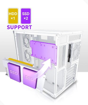 Ігровий корпус для ПК Musetex Y6 ATX Mid Tower, 7 ARGB PWM вентиляторів Infinity Mirror, панорамне загартоване скло 270°, USB Type-C, Білий
