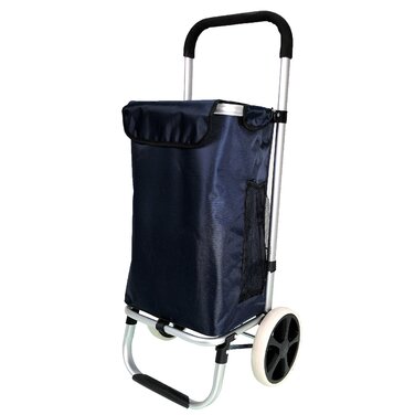 Тролей для покупок з алюмінієвим каркасом, сумка-ролер, темно-синій